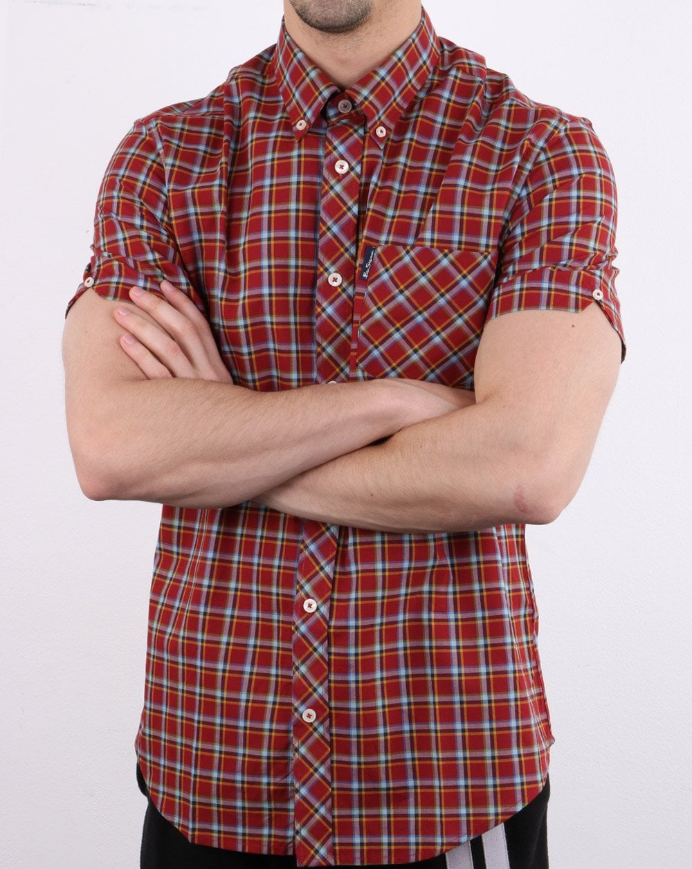 Ben Sherman Short Sleeve Check Shirt Red