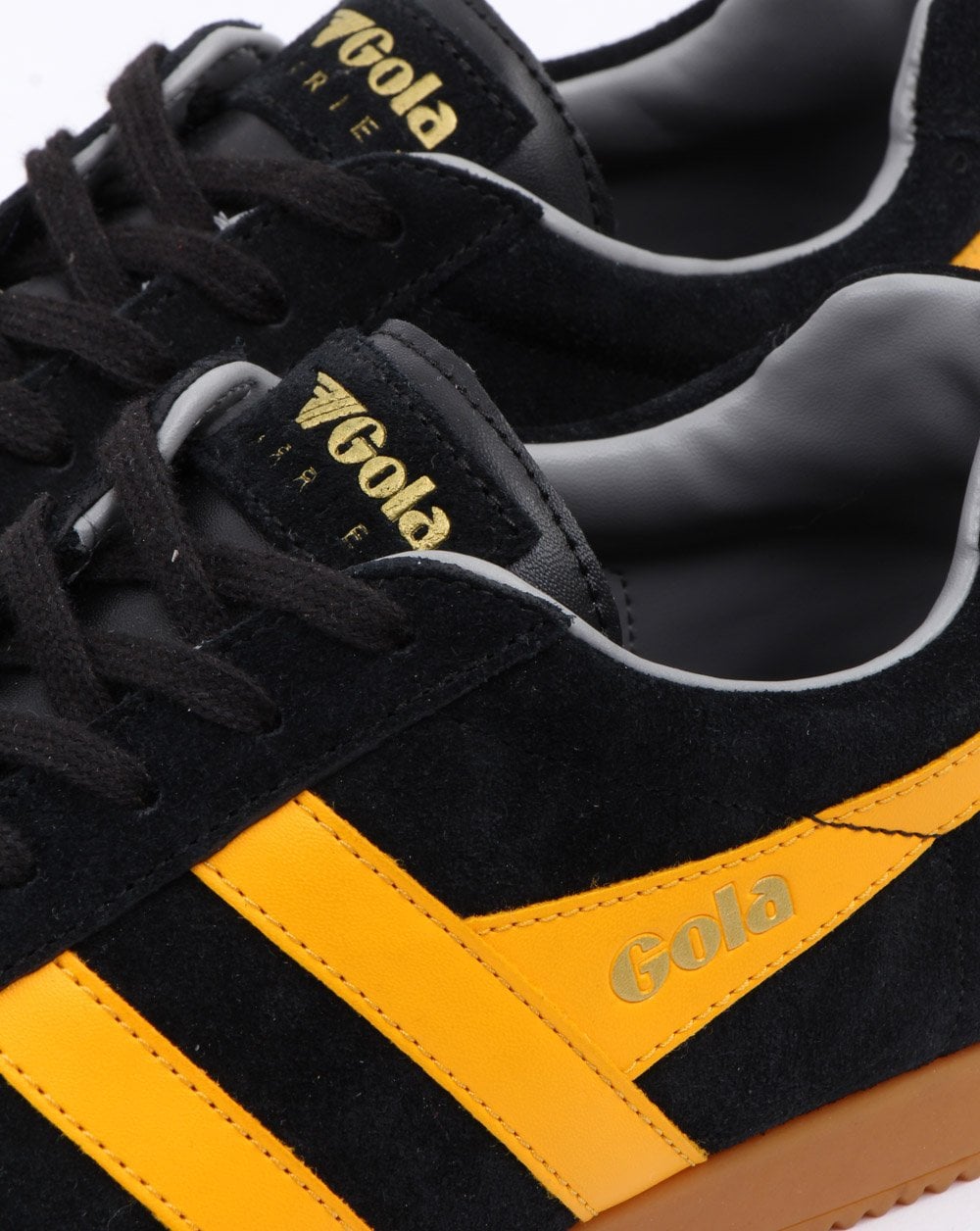 Gola Harrier Suede Trainer Black/Yellow