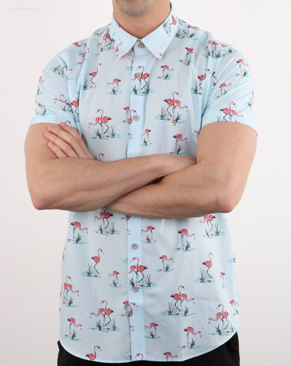Gabicci Vintage Flamingo Hemd Himmelblau