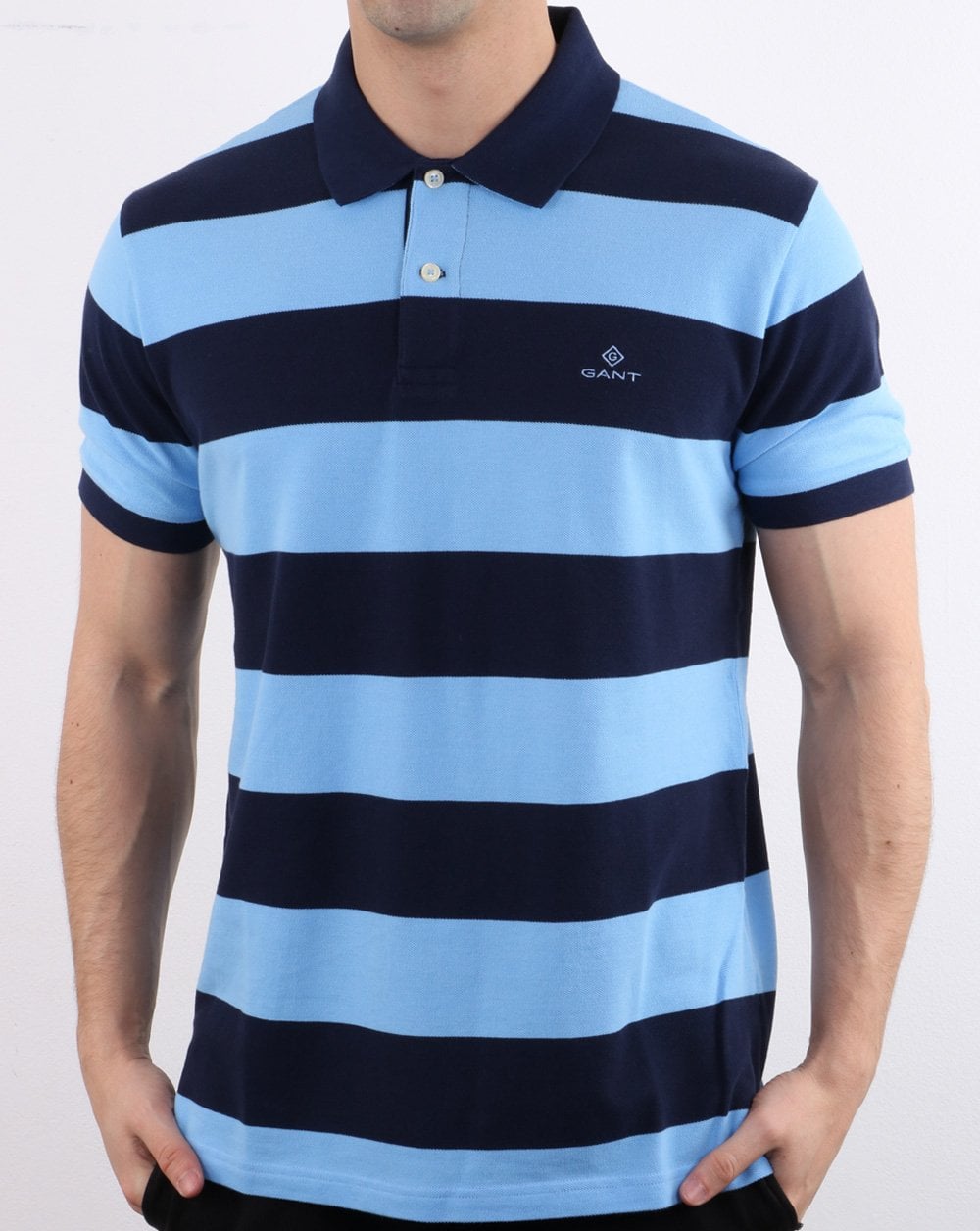 Gant Barstripe Pique Rugger Marineblau