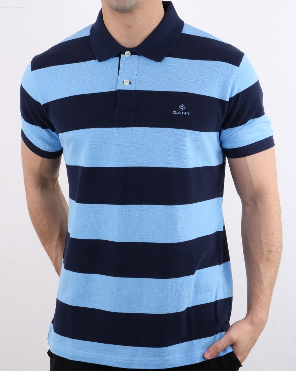 Gant Barstripe Pique Rugger Navy Blue