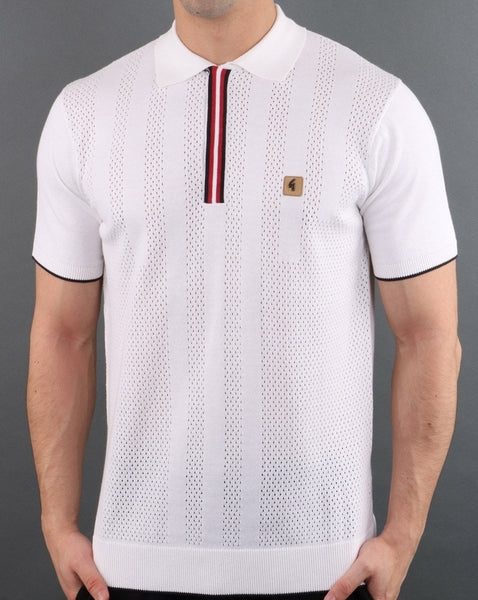 Gabicci Vintage Casino Polo Shirt White