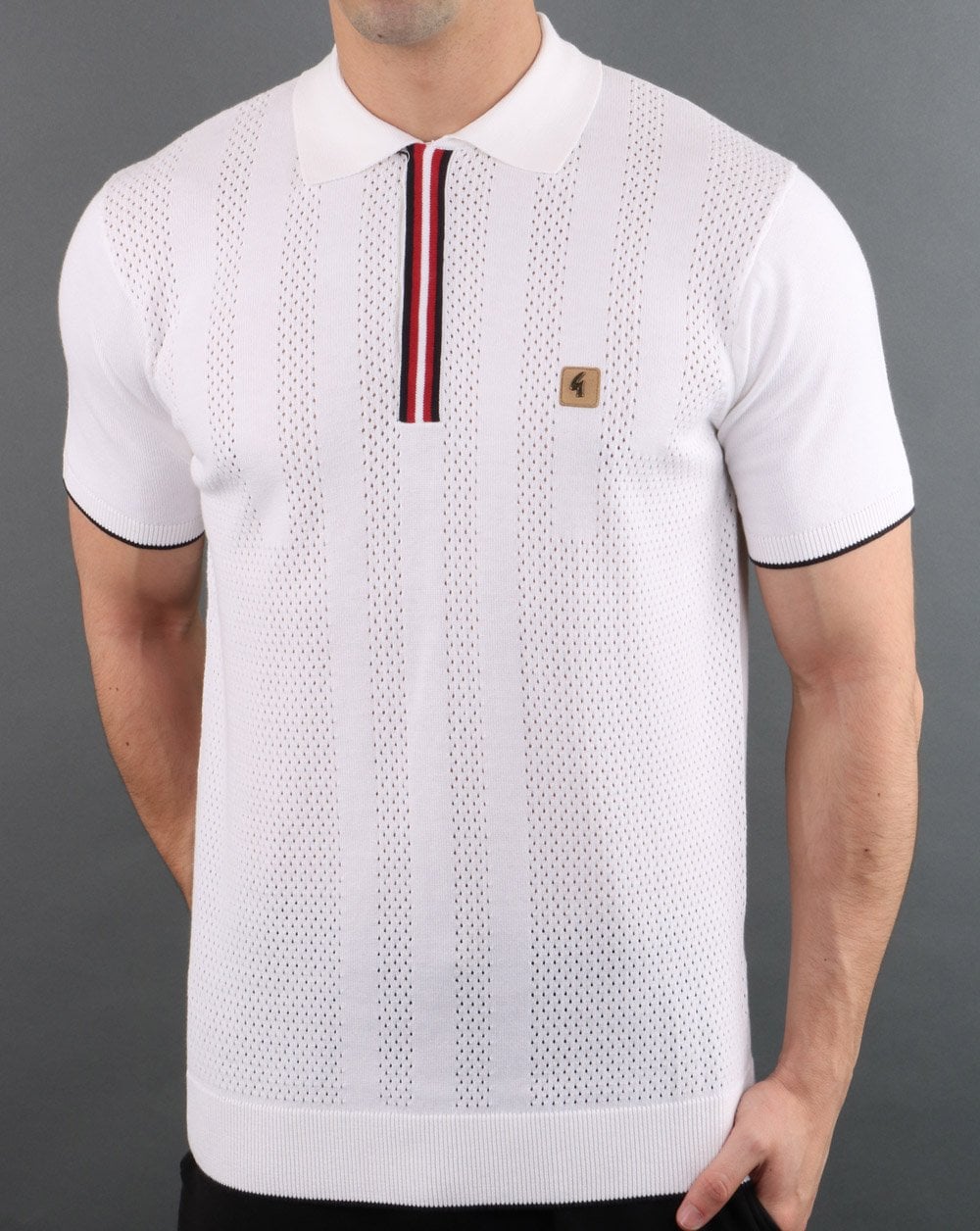 Gabicci Vintage Casino Poloshirt Weiß