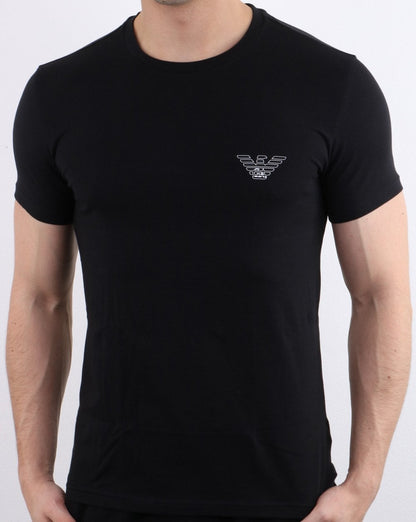 Emporio Armani Loungewear-T-Shirt aus Bio-Baumwolle in Schwarz