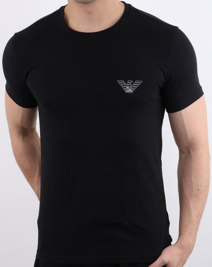 Emporio Armani Loungewear-T-Shirt aus Bio-Baumwolle in Schwarz
