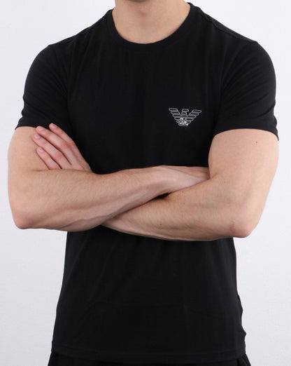 Emporio Armani Loungewear-T-Shirt aus Bio-Baumwolle in Schwarz