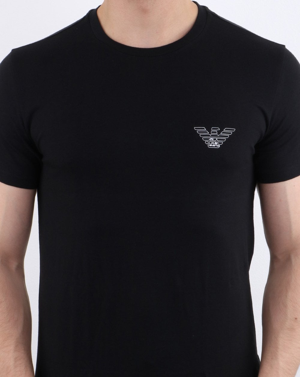 Emporio Armani Loungewear-T-Shirt aus Bio-Baumwolle in Schwarz