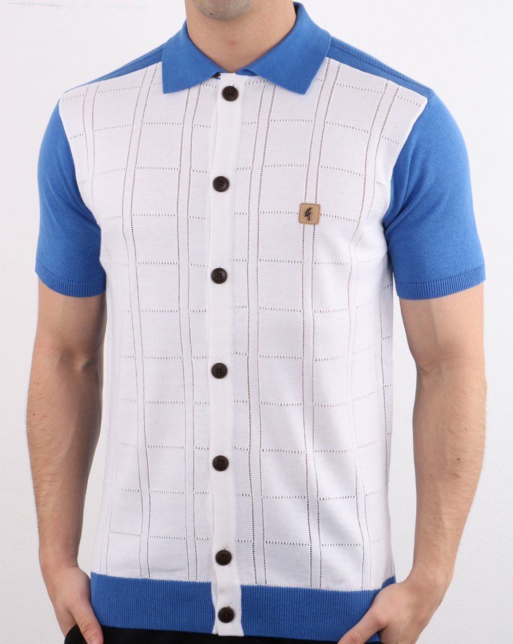Gabicci Vintage Morgan Poloshirt Weiß und Blau