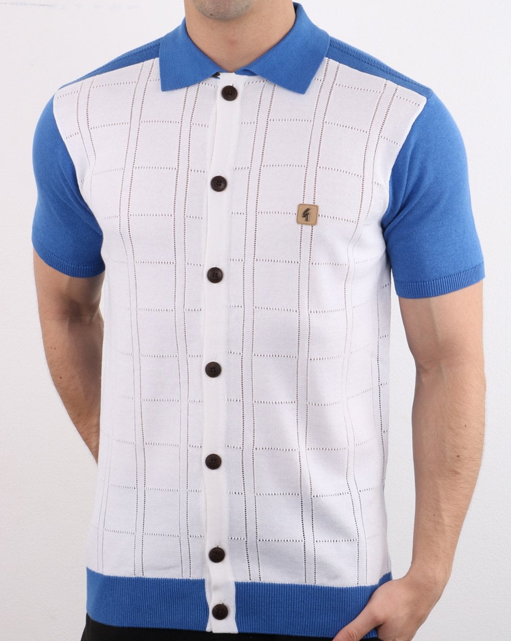 Gabicci Vintage Morgan Poloshirt Weiß und Blau