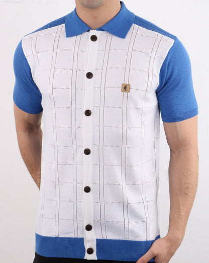 Gabicci Vintage Morgan Poloshirt Weiß und Blau