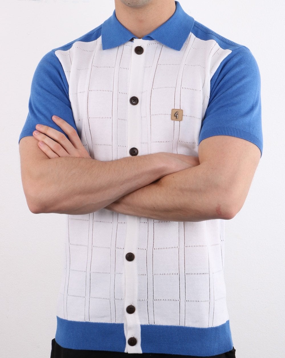 Gabicci Vintage Morgan Poloshirt Weiß und Blau