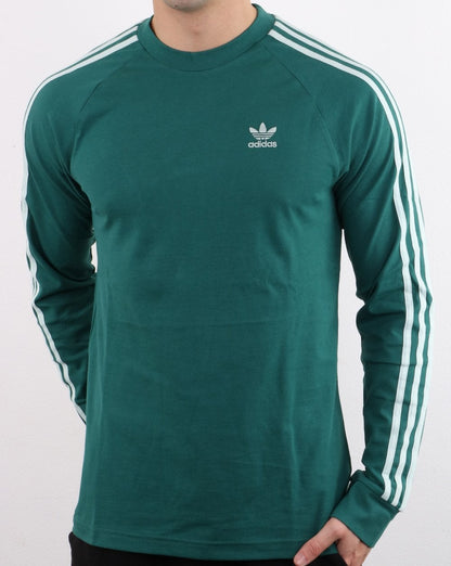 Adidas Originals 3-Streifen Langarm-T-Shirt Noble Green