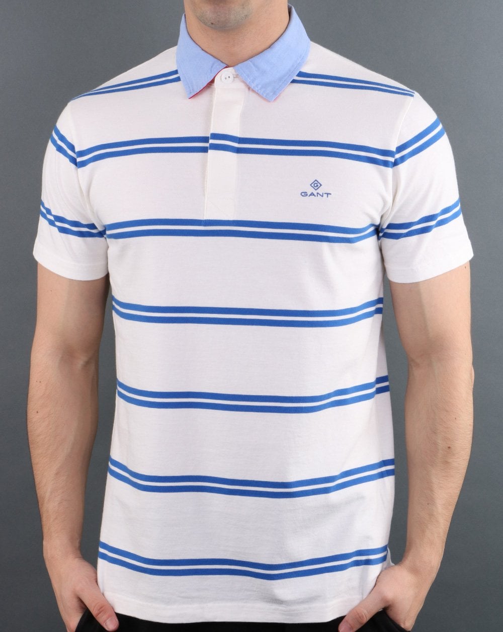 Gant Poloshirt mit Kontraststreifen Weiß