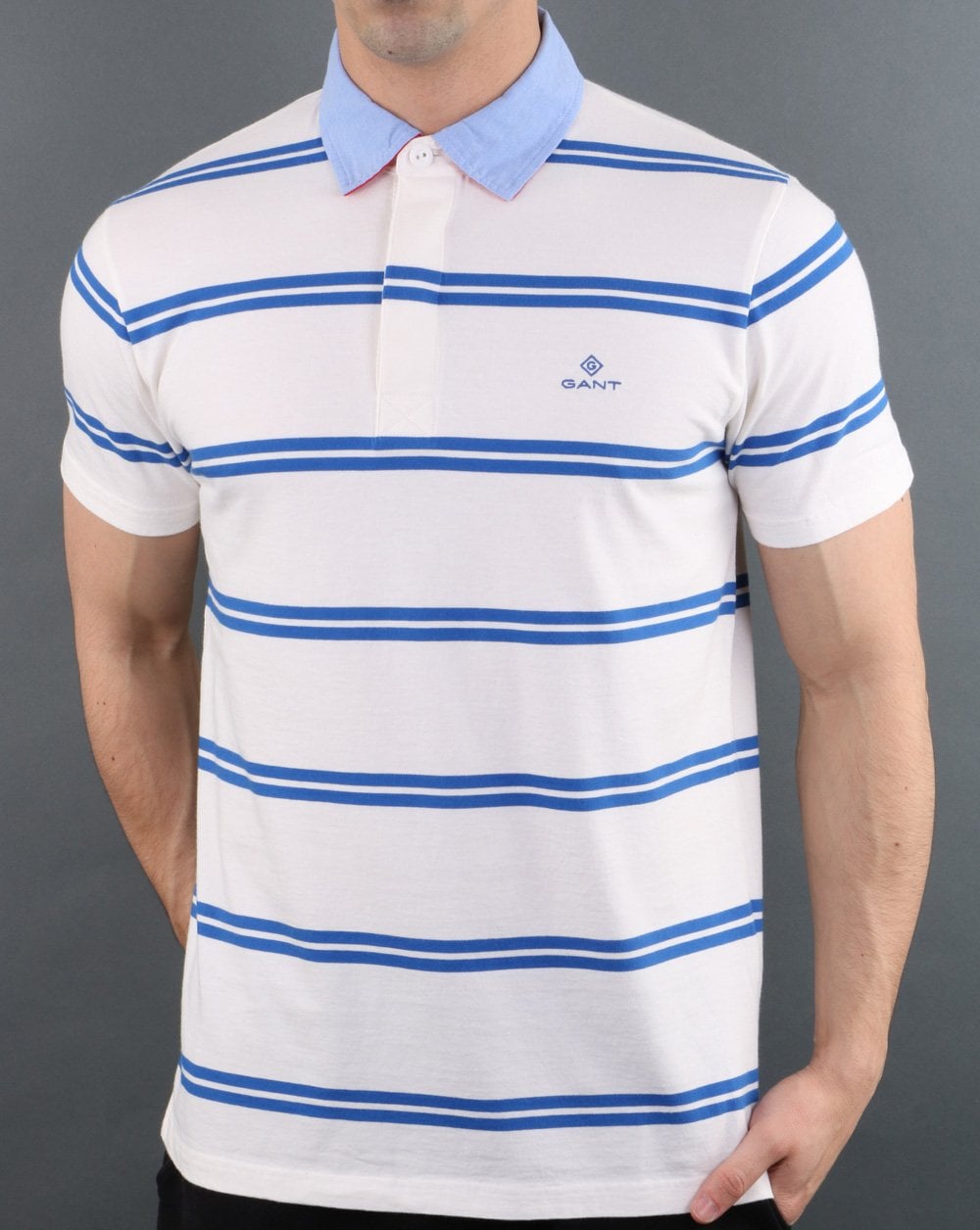 Gant Poloshirt mit Kontraststreifen Weiß