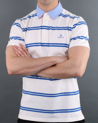 Gant Poloshirt mit Kontraststreifen Weiß