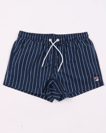 Fila Vintage Pinstripe Badeshorts Marineblau/Himmelblau