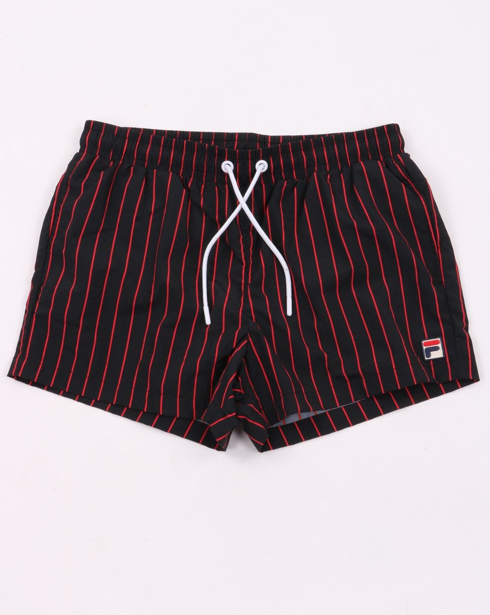 Fila Vintage Pinstripe Badeshorts Schwarz/Rot