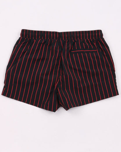 Fila Vintage Pinstripe Badeshorts Schwarz/Rot