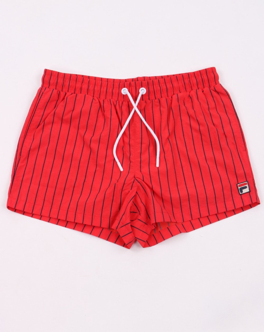 Fila Vintage Pinstripe Badeshorts Rot/Marineblau