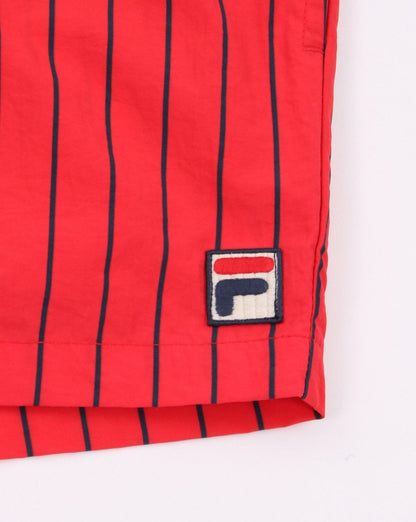 Fila Vintage Pinstripe Badeshorts Rot/Marineblau