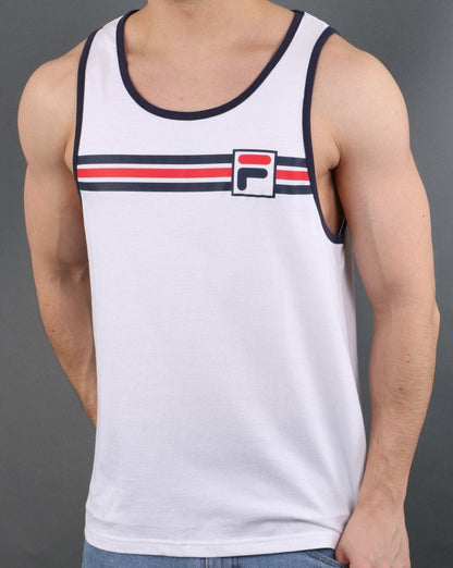 Fila Vintage Quillan Weste Weiß/Marineblau