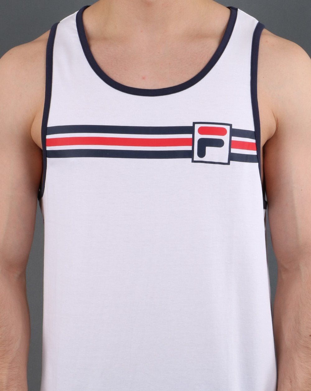 Fila Vintage Quillan Weste Weiß/Marineblau