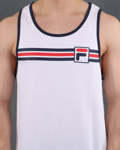 Fila Vintage Quillan Weste Weiß/Marineblau