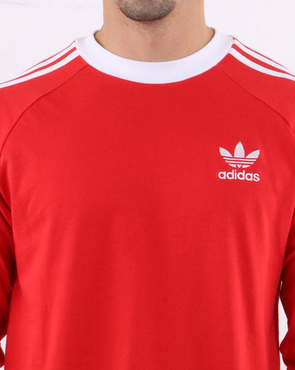 Adidas Originals 3-Streifen Langarm-T-Shirt Lush Red