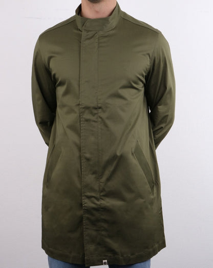 Pretty Green Kayman Kragenloser Regenmantel Grün