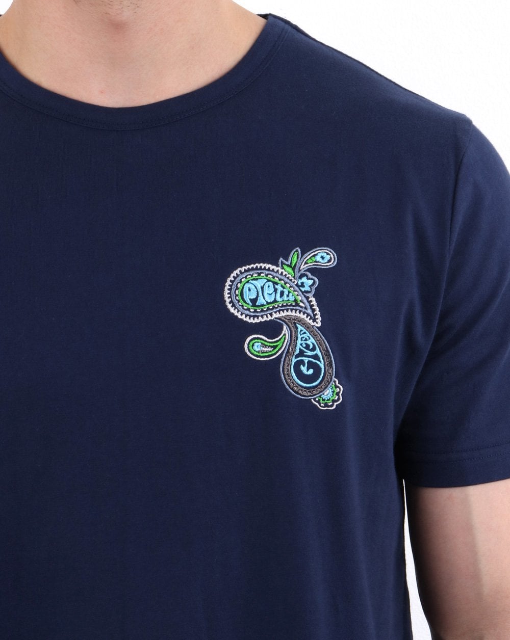 Pretty Green – Marshall – T-Shirt mit Rundhalsausschnitt, Marineblau