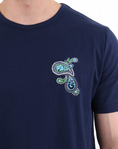 Pretty Green – Marshall – T-Shirt mit Rundhalsausschnitt, Marineblau