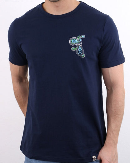 Pretty Green – Marshall – T-Shirt mit Rundhalsausschnitt, Marineblau