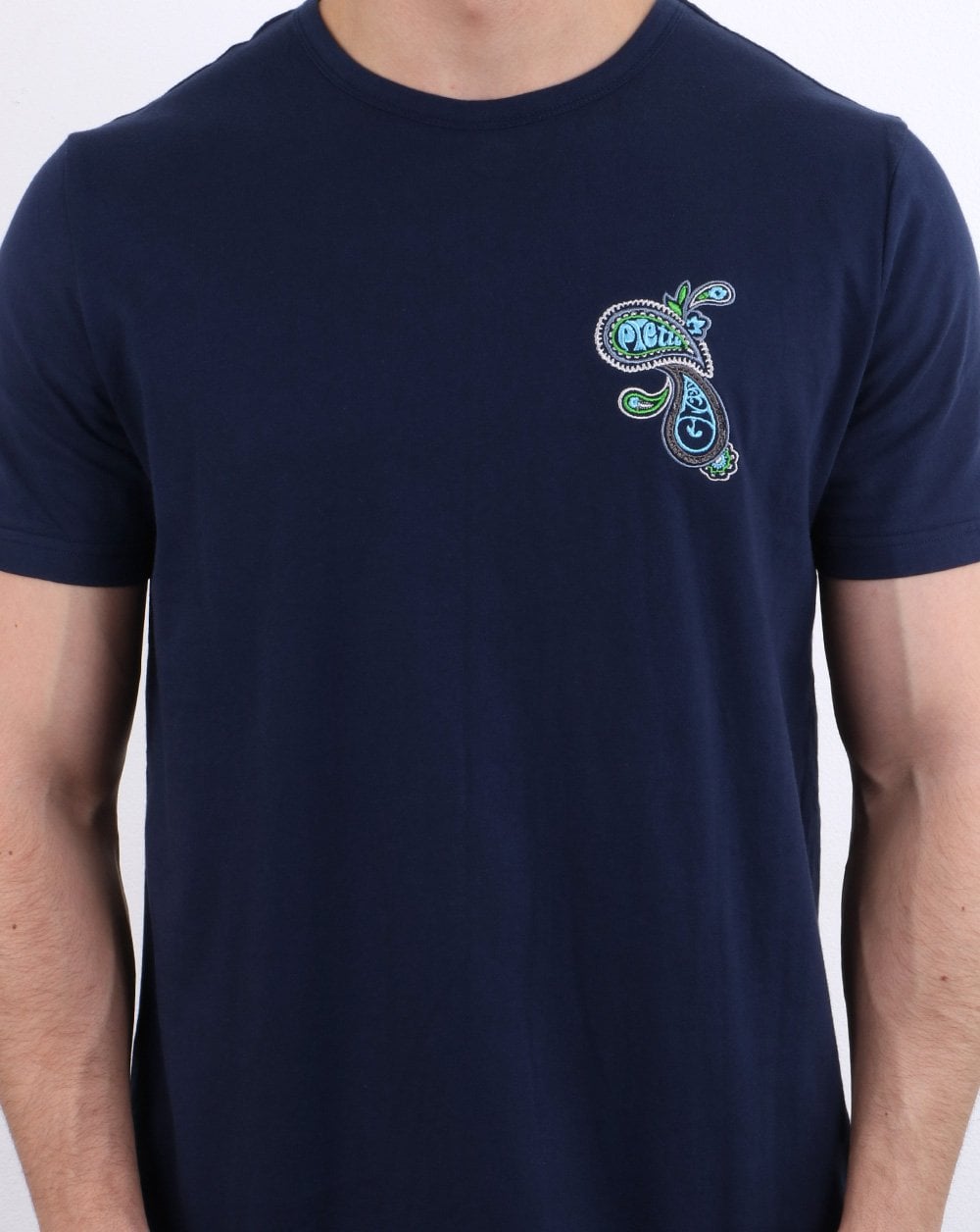 Pretty Green – Marshall – T-Shirt mit Rundhalsausschnitt, Marineblau