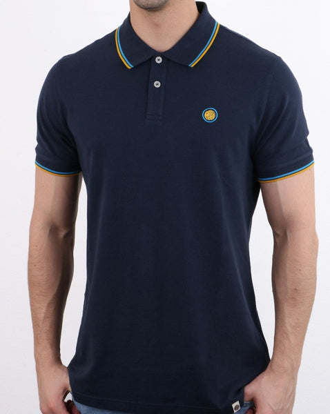 Pretty Green Barton Polo Shirt Navy/Yellow