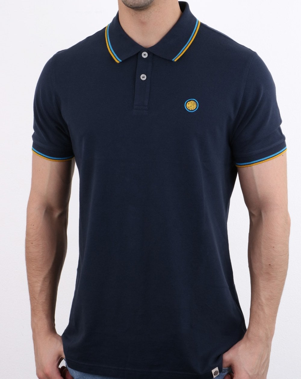 Pretty Green Barton Poloshirt Marineblau/Gelb