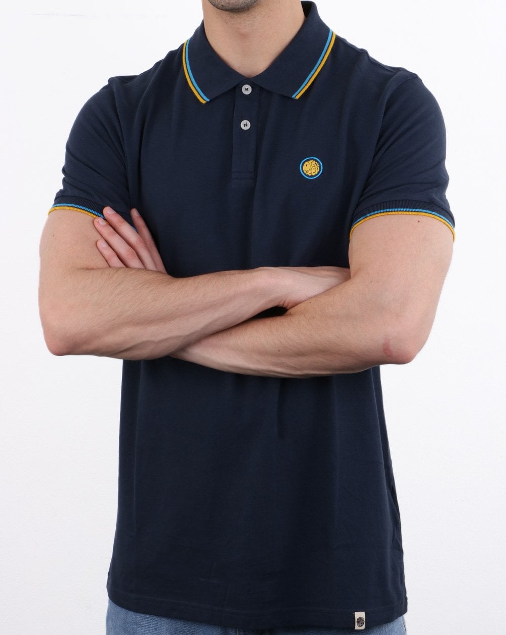 Pretty Green Barton Poloshirt Marineblau/Gelb