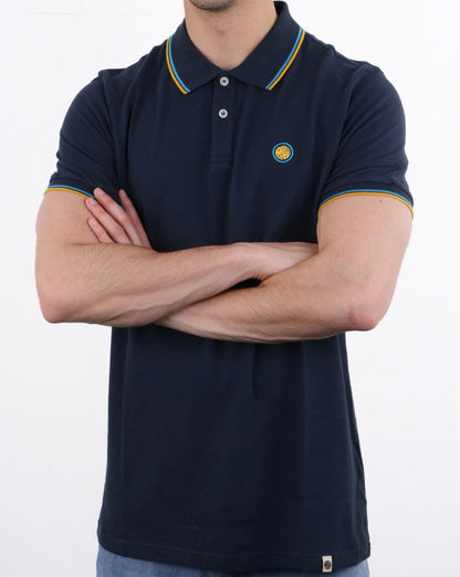 Pretty Green Barton Poloshirt Marineblau/Gelb