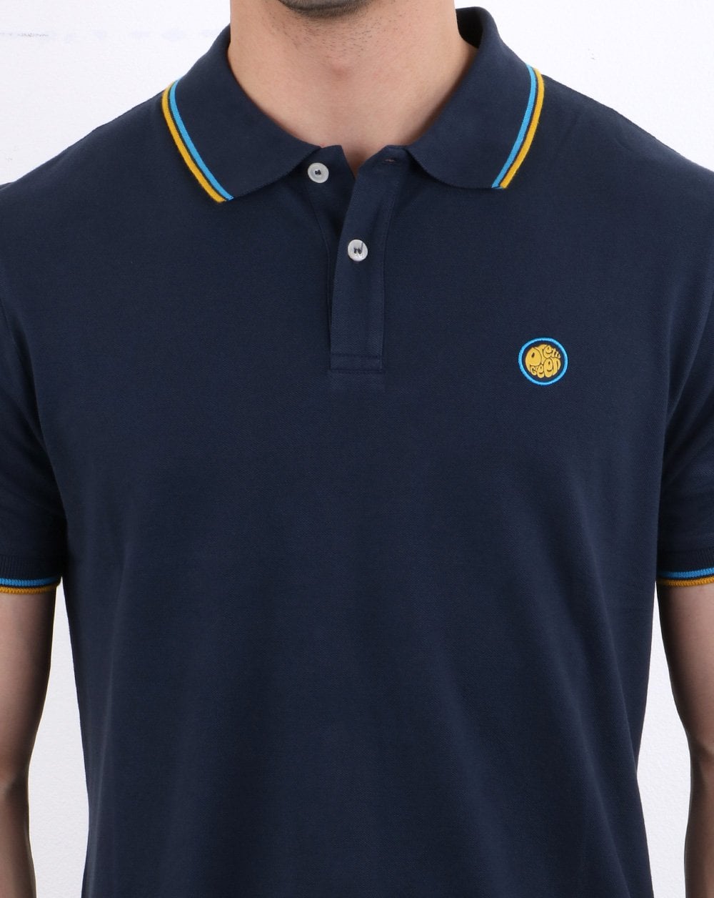 Pretty Green Barton Poloshirt Marineblau/Gelb
