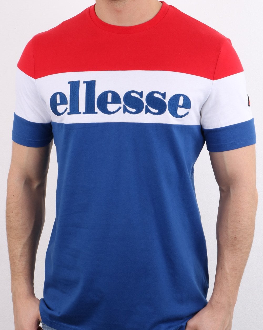 Ellesse Punto T Shirt Navy/White/Red