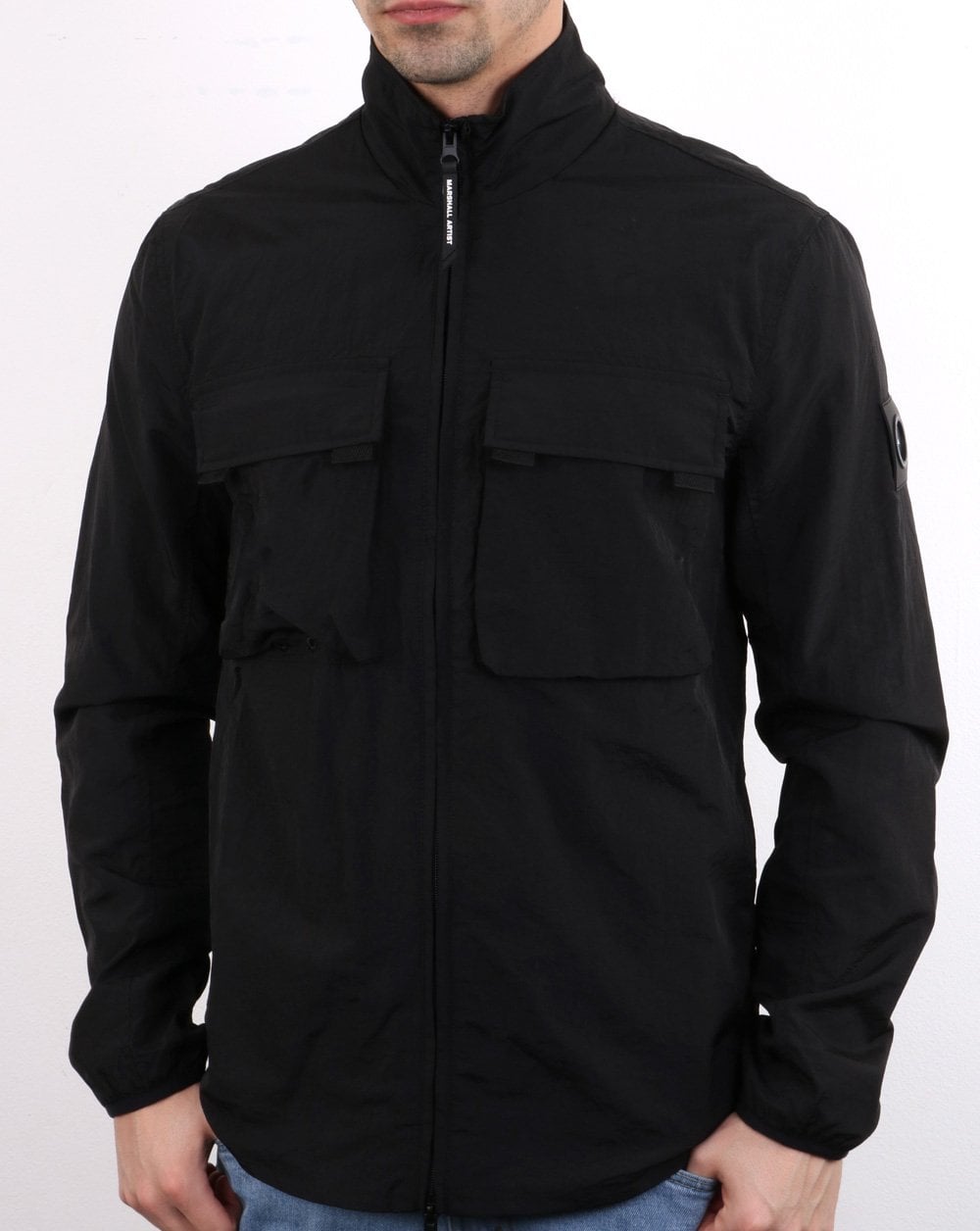 Marshall Artist Garment Dyed Parachute Overshirt Black
