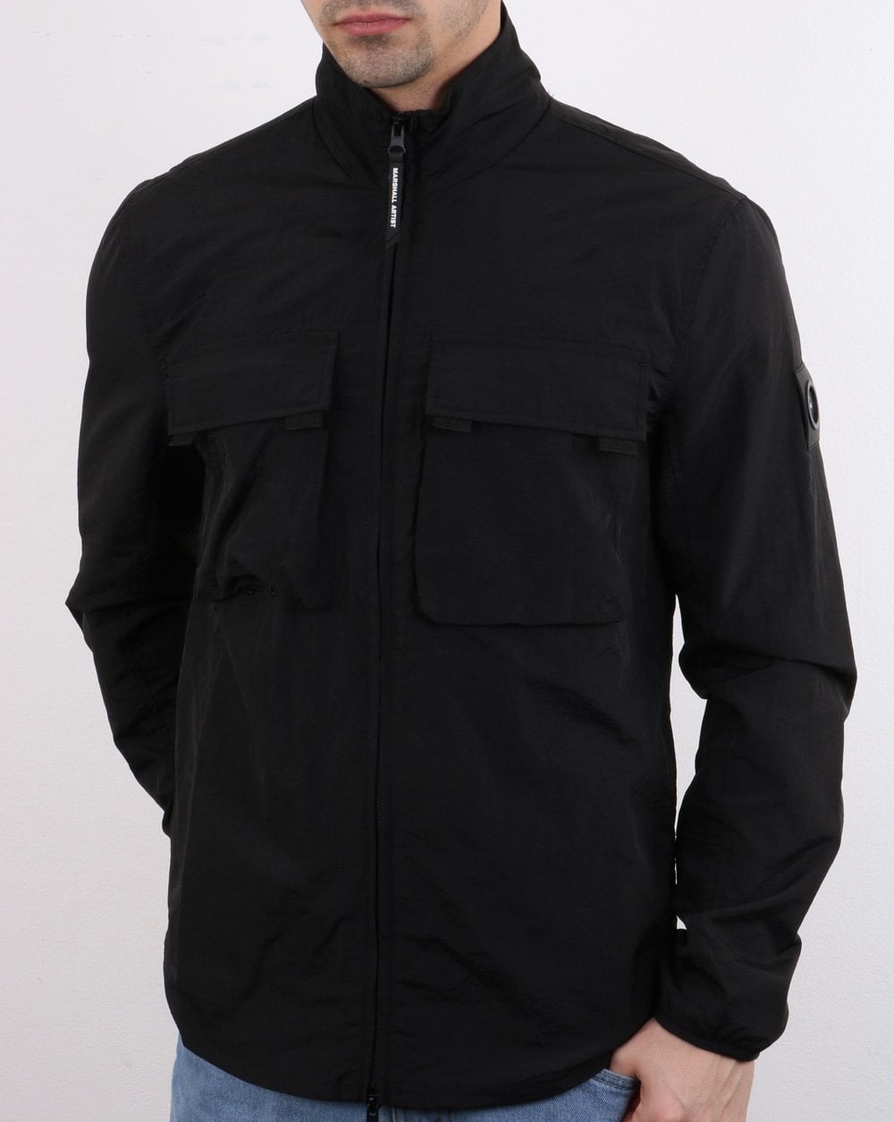 Marshall Artist Garment Dyed Parachute Overshirt Black