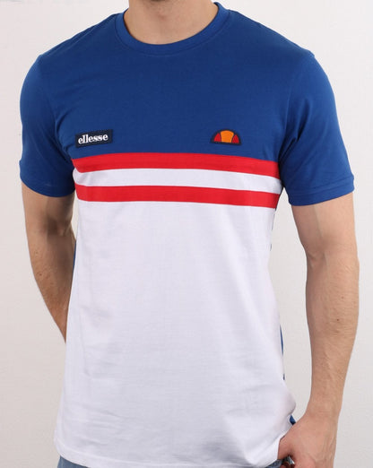 Ellesse Duo Streifen T-Shirt Blau/Weiß