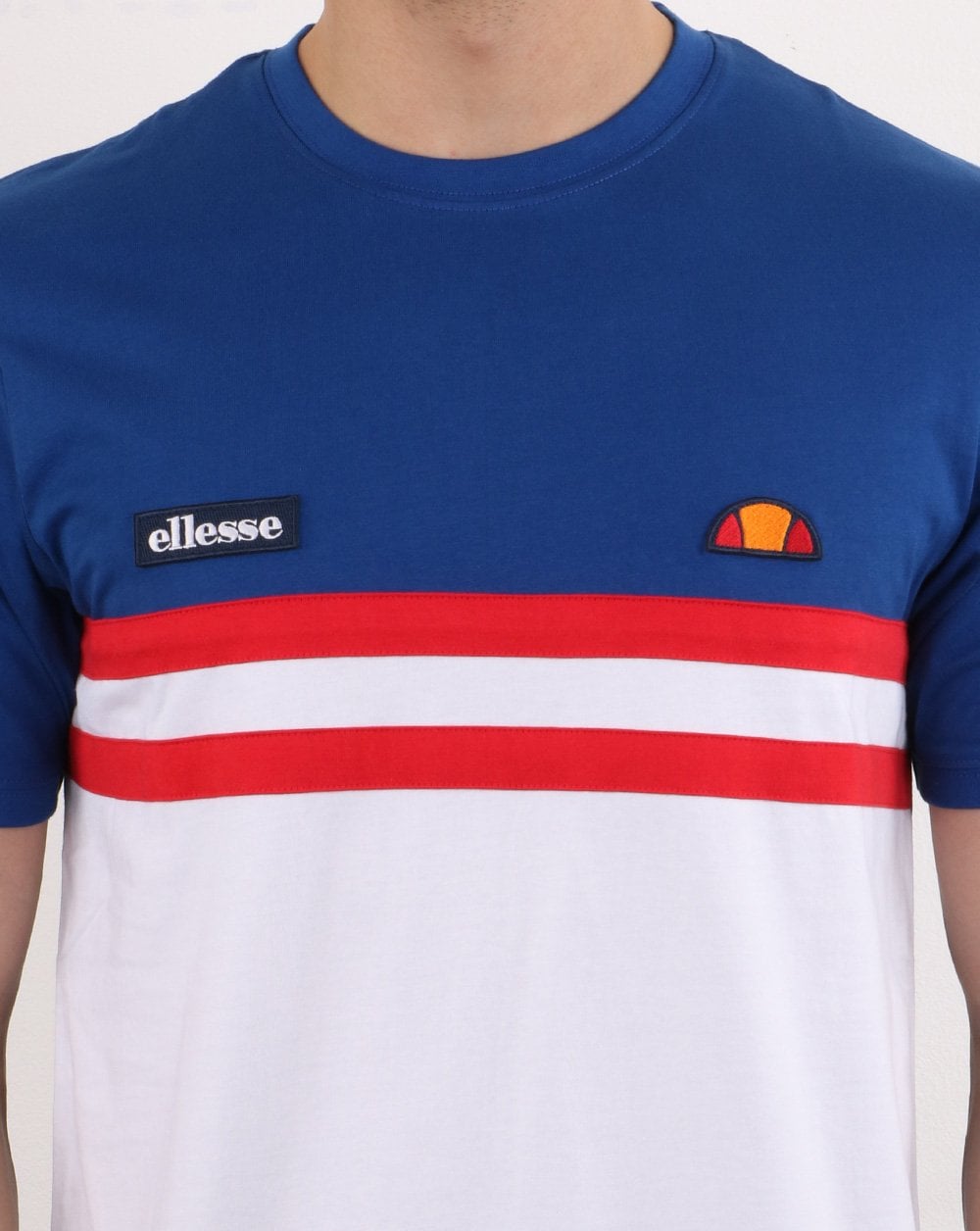Ellesse Duo Streifen T-Shirt Blau/Weiß