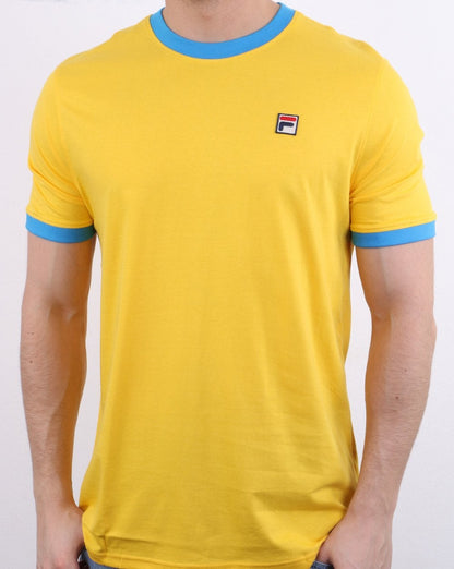 Fila Vintage Ringer T-Shirt Gelb/Blau
