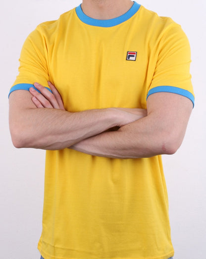 Fila Vintage Ringer T-Shirt Gelb/Blau