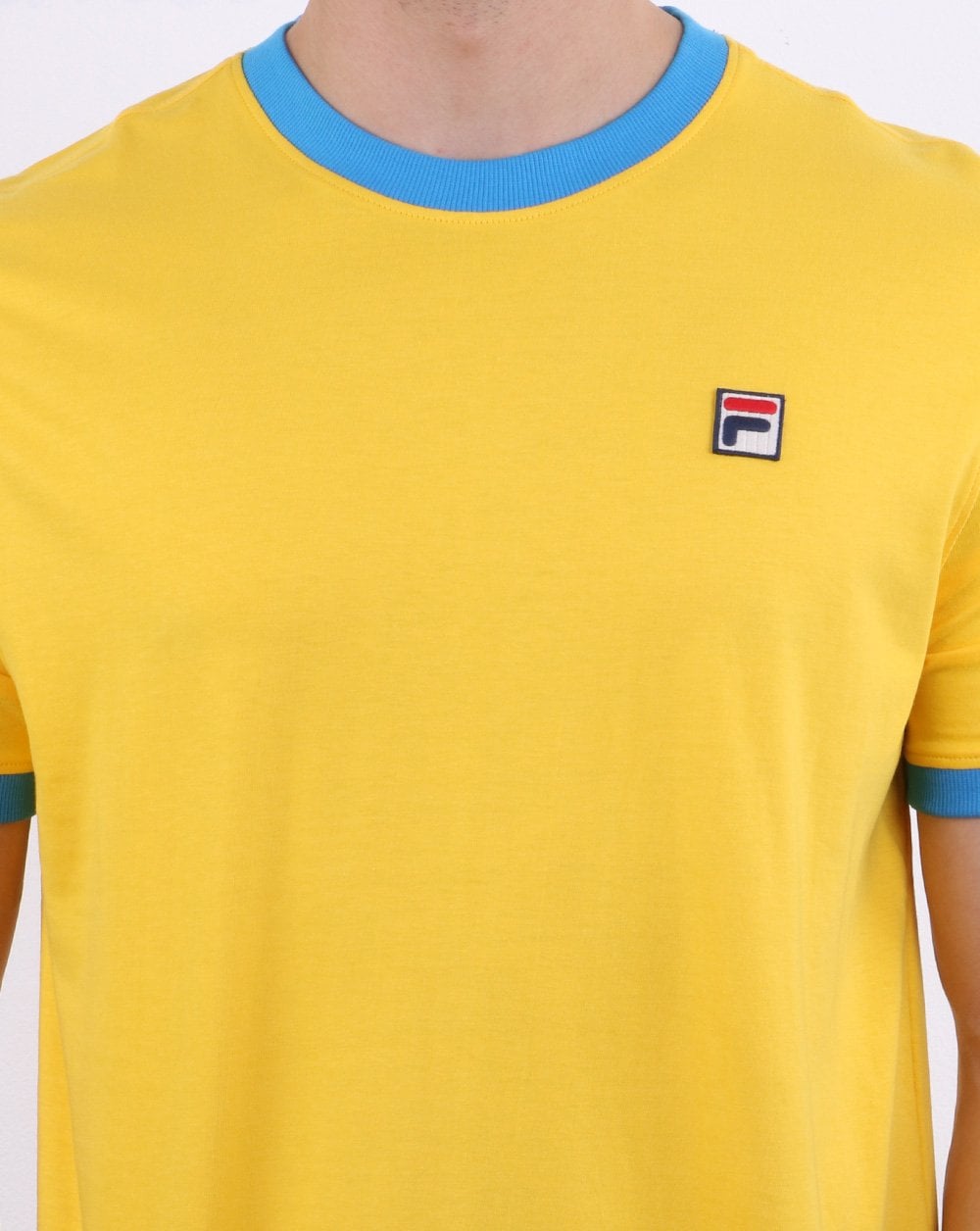 Fila Vintage Ringer T-Shirt Gelb/Blau