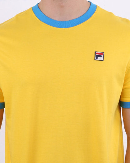 Fila Vintage Ringer T-Shirt Gelb/Blau