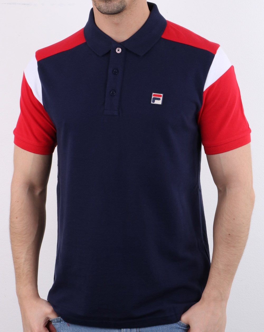 Fila Vintage Narco Polo Shirt Navy/Red/White