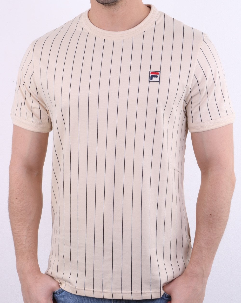 Fila Vintage Nadelstreifen-T-Shirt Ecru