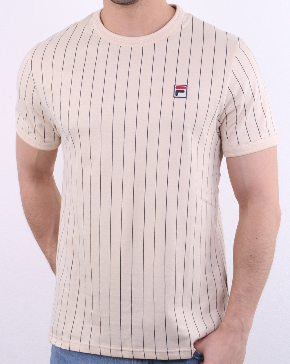 Fila Vintage Pinstripe T Shirt Ecru